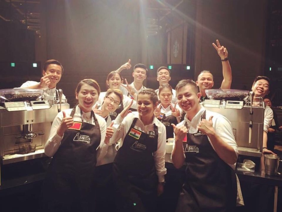 Geetu Mohnani with other participants at the Coffee Championship in Taiwan