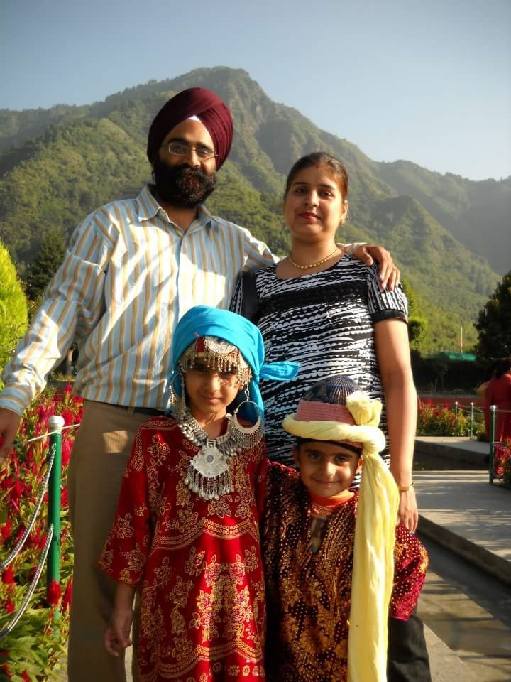sanmeet, husband and two kids