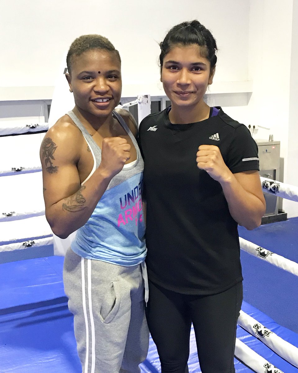Tyrieshia Douglas USA with Nikhat Zareen.jpg